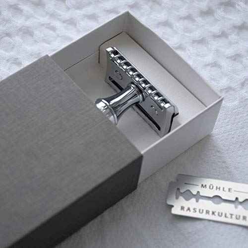 M?HLE TRADITIONAL R41 Double Edge Safety Razor (Open Comb) For Men - Perfect for Every Day Use, Barbershop Quality Close Smooth Shave