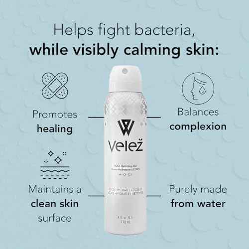 Vele? HOCL Hydrating Face Mist, Gentle Facial Spray, Versatile Fusion of Hypochlorous Acid + Pure Water, Refreshes, Soothes & Cleans The Skin, 4 Fl Oz