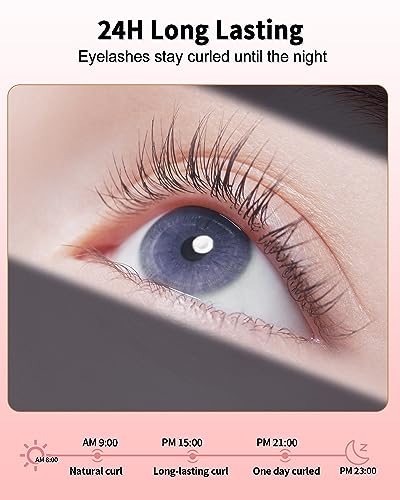 Heated Eyelash Curlers - Eye Lash Curler Heat with Eyelash Comb - Electric Eyelash Curler - Rizador De Pestañasey LED Display 3 Temp Settings USB Charge Natural Curling 24H for Women Makeup Tool Gifts