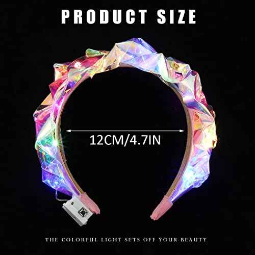 CAKURE Light Up Headbands Led Headband Glow Costume Hair Accessories for Women and Girls