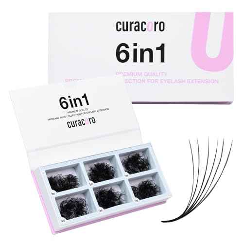 Curacoro Promade Mix 1500 Fans - Handmade Volume Eyelashes, Multi Selections From 5D To 12D, C CC D Curl, Thickness 0.03~0.1 mm, 9-18mm Length, Long Lasting & Easy Application (8D-0.05 CC, 9-14mm)