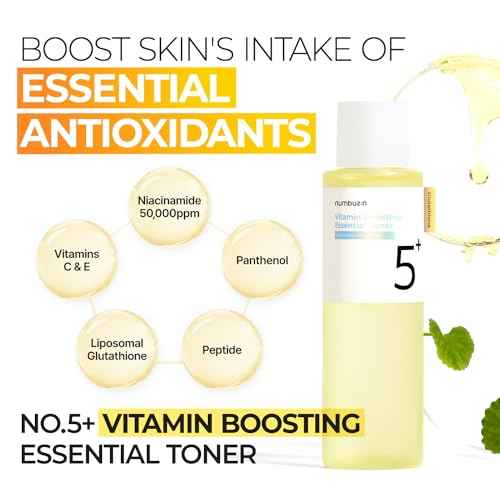 numbuzin No.5 Toner | Vitamin Boosting Essential Toner | First Step Skin Care | Improves Hyperpigmentation and Uneven Skin Tone | 6.76 fl. oz.