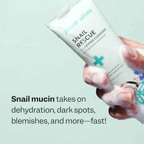 Peach Slices - Snail Rescue Purifying Cleanser (4.05 oz) - Snail Mucin Concentrate - Cleanse & Refresh Skin - Pine Bark, Hyaluronic Acid & Cica - Vegan & Cruelty Free - Korean Skin Care & Beauty