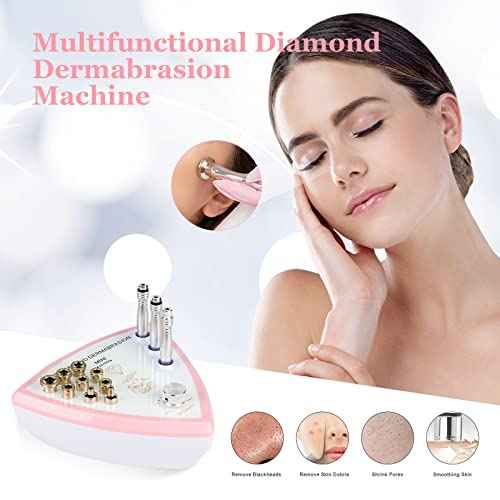 Diamond Microdermabrasion Machine Professional Beauty Facial Skin Care Equipment Microdermabrasion Device with Vacuum Spray for Salon Personal Home Use(Strong Suction Power: 65-68cmhg)