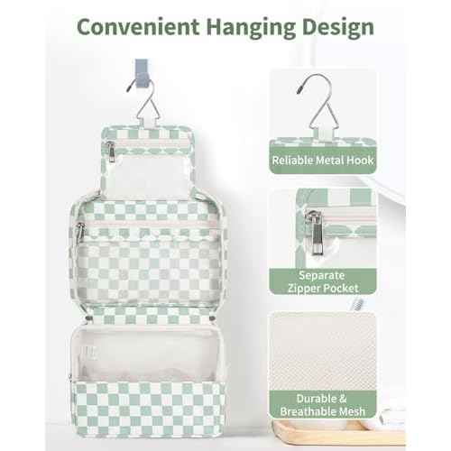 Narwey Small Hanging Travel Toiletry Bag for Women, Travel Bag for Toiletries, Makeup Bag Organizer Cosmetic Bags Make Up Bags for Girls