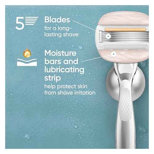 Venus MoistureGlide Women's Razor Blades, With Built-in Shave Gel Bars, 4 Razor Blade Refills, Holiday Gifts for Women