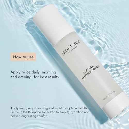 AS OF TODAY Capsule Essence Toner | Jojoba Oil Capsules + Scutellaria Extract | D-Panthenol Hydrating Toner for Sensitive, Dry & Combination Skin | Clean Beauty Formula | Moisturizing & Balancing