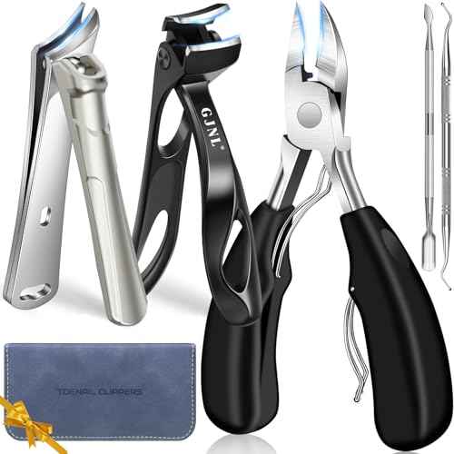 Toenail Clippers for Thick Toenails, 2025 Stocking Stuffers for Men Dad, Heavy Duty Toenail Clippers for Ingrown Nails, Angled Head Toe & Slanted Nail Clipper