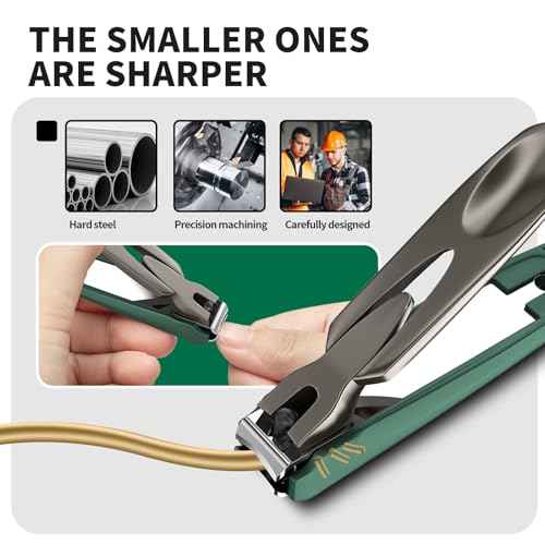Nail Clippers with Catcher, 2-Pack Slanted & Curved Nail Clippers for Ingrown Toenails and Fingernails, Anti-Splash Nail Cutter for Men, Women, Seniors, Heavy-Duty Finger Nail Clippers Adult