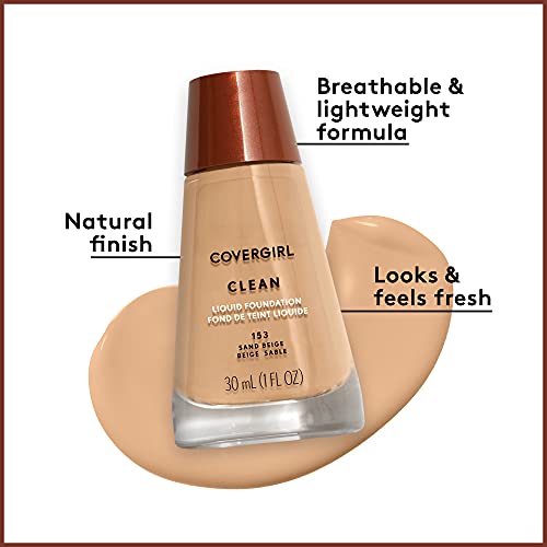 COVERGIRL Clean Makeup Foundation Classic Beige 130, 1 oz (packaging may vary)