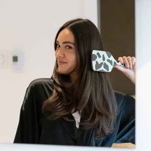 FRAMAR Paddle Hair Brush Detangler, Detangling Hairbrush For Women, Wet Hair Brush For Girls, Hair Detangler Brush, Wet Hairbrush, Hairbrushes, Girls Hairbrush Detangler, Reduces Frizz ? Cow Print