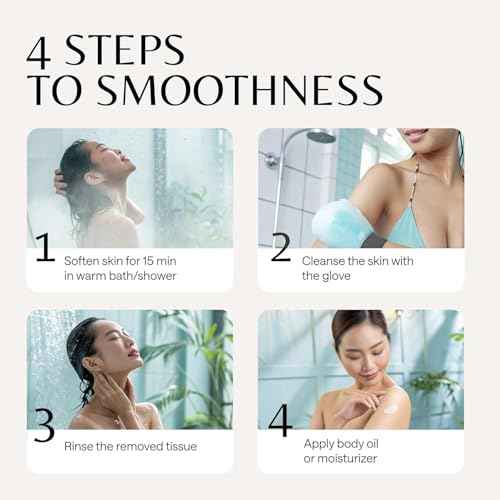 Korean Exfoliating Glove for Shower ? Deep Body Scrubber & Face Exfoliator ? Shower Gloves ? Tan Remover Washcloth, Smooth Skin & Body Exfoliating Mitt ? Loofah Wash Cloth Alternative
