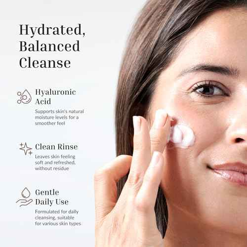 Hydrating Facial Cleanser with Squalane & Snow Mushroom | Gentle Face Wash for Makeup Removal & Soft, Hydrated Skin | Natural, Vegan (4.1 fl Oz)