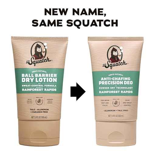 Dr. Squatch Precision Deo Dry Lotion - No Mess Body Powder Lotion for Men - Made With Natural Ingredients - 2 Pack Rainforest Rapids
