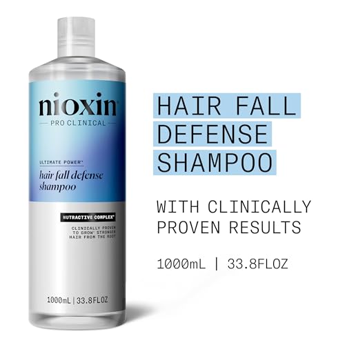 Nioxin Hair Fall Defense Shampoo | Activates Hair Follicles for Visibly Less Hair Loss| With Lauric Acid, Caffeine, Niacinamide and Sandalore