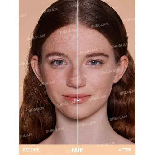 SHEGLAM SKin-Focus Full Coverage Powder Foundation Oil-Control Lightweight Face Pressed Powder Makeup-Nude