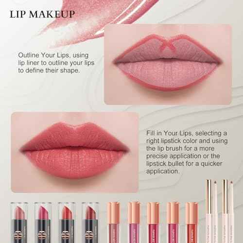 Color Nymph Professional Makeup Set for Teens, Girls & Women - Full Kit with Storage Train Case, Beginner Cosmetics Kit with Eyeshadow, Blush, Lipstick, Lipgloss, Mascara & Tools - Pink