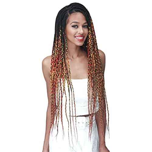 Bobbi Boss Synthetic Hair 13x5 Frontal Lace Wig - MLF623 KNOTLESS BOX BRAID 30, Natural Style Wig, Hand-Crafted Knotless Triangle Braid (1)