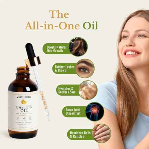 Castor Oil Organic Hexane Free ? USDA Certified, 100% Pure Cold Pressed Organic Castor Oil for Hair Growth & Strength, Fuller Lashes & Eyebrows, Hydrated & Rejuvenated Skin (Finest Glass Bottle, 4OZ)