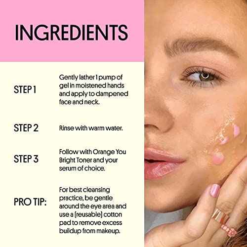 Winky Lux Petal Cleanser, Gentle Daily Facial Cleanser, Rose Water Facial Wash, Makeup Remover, Glycerin & Vitamin C Face Wash Brightens and Balances Dry Sensitive Skin
