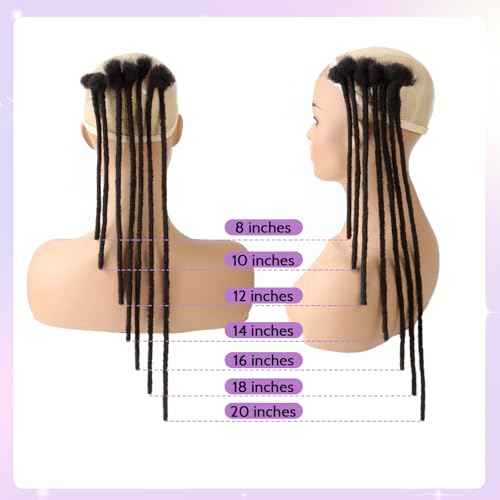 Loc Extensions Human Hair 0.4cm&0.6 cm&0.8cm width 4-18inch 10, 20, 40, 100 strands 100% Human Hair Locs Extensions for Men Women Natural Dreadlocks Can Be Dyed Bleached Curled 0.8cm 10inch 60 Strands