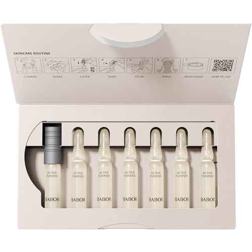 BABOR Active Purifier Ampoule Concentrates for Face with Tea Tree Oil, Refine, Purify, Revitalize Dull and Dry Skin, Clean & Vegan, Results in 7 Days
