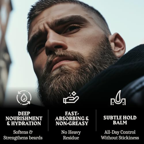 Striking Viking Beard Balm & Beard Oil for Men ? Unscented, 1 Fl Oz Each - Dual-Use Leave In Conditioner - Tames, Styles & Moisturizes ? With Naturally-Derived Argan & Jojoba Oil