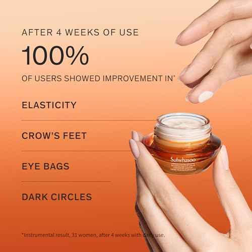 Sulwhasoo Concentrated Ginseng Rejuvenating Eye Cream- Korean Ginseng & Peptide Anti-Aging Under Eye Cream for Wrinkes, Puffiness, Dark Circles & Radiance, 0.50 fl. oz.