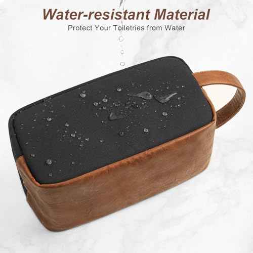 Travel Toiletry Bag for Men, Hanging Toiletry Organizer, Water Resistant Shaving Kit with Large Capacity for Travel Accessories (Black, Large)
