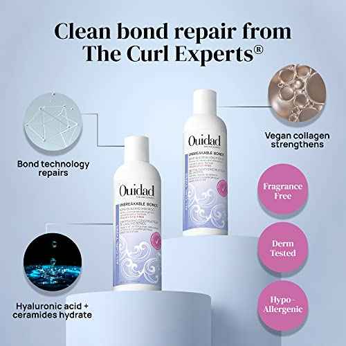 OUIDAD Unbreakable Bonds Bond Building Conditioner for Curly Hair - Fragrance Free - 8.5 oz