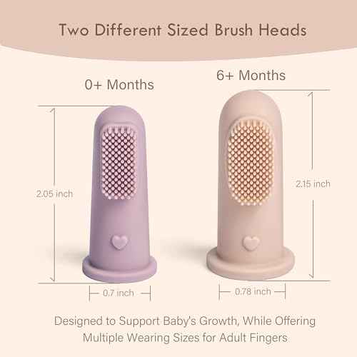 Moonkie Baby Finger Toothbrush Tongue Oral Cleaner Kit for 3 Months +, 3 Pcs (Blush/Pale Mauve/Blush)