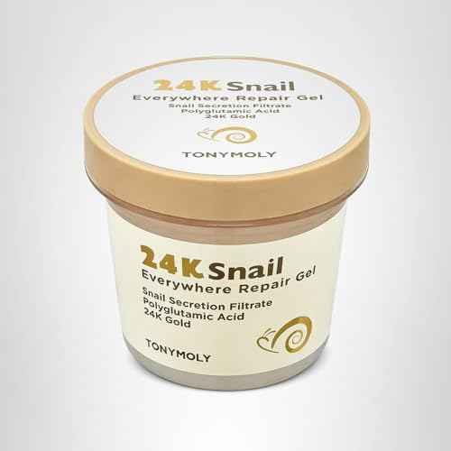 TONYMOLY 24K Snail Everywhere Repair Gel – Moisturizing & Rejuvenating Skincare for Face & Body with Snail Secretion Filtrate, Improves Texture & Elasticity