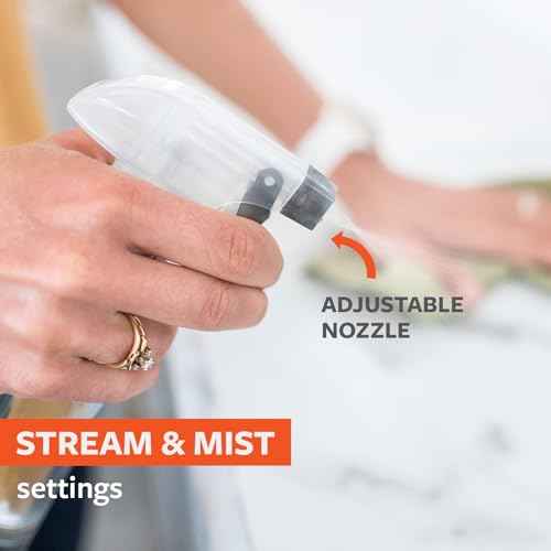 Full Circle Bottle Service-Refillable Glass Spray Bottle-Versatile Stream & Mist Options,Bamboo with Protective Silicone Boot-Ideal for Non-Toxic Cleaning Solutions & Plant Care,16oz,Gray,2 Pack