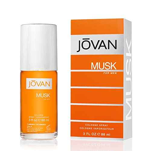 Jovan Musk for Men Eau de Cologne Spray 3 fl oz (Pack of 1), Notes of Carnation, Lavender, and Amber, Men's Fragrance, Long Lasting, Everyday Fragrance, Travel Size