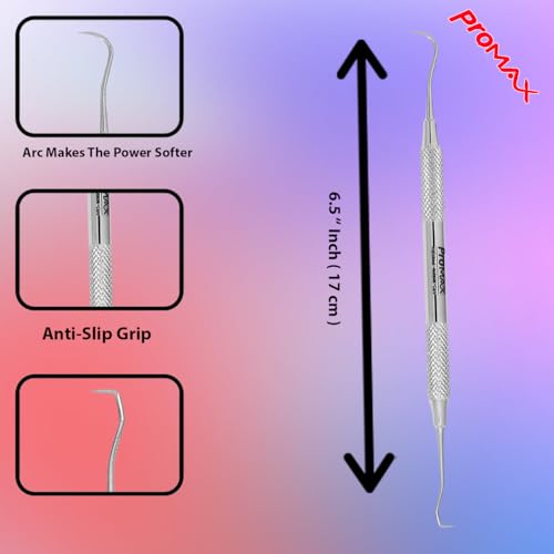 Professional Dental Tartar Scraper Tool - Double Ended Tartar Remover for Teeth, Dental Pick, Plaque Remover, Tooth Scraper - Added Tooth Cleaning at Home - 100% Surgical Stainless Steel-45-10125 (1)