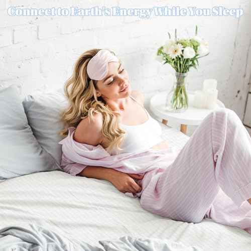 Grounding Sheets Full,Cotton+ Pure Silver Fiber,Grounded Bed Sheet Kit,Deep Pocket Grounded Bed Sheet,Well Bedding for Better Sleep & Wellness(White, Full)