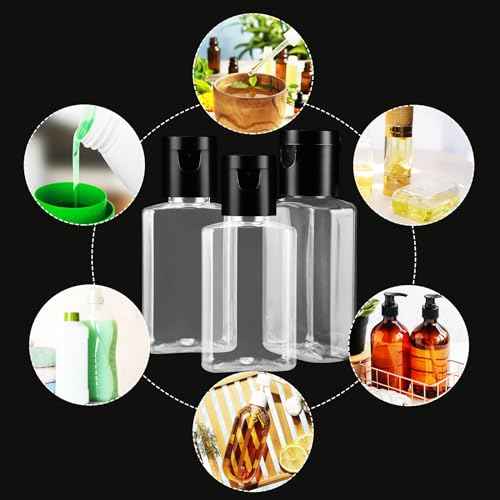 100PCS Travel Size Bottles 1oz Mini Travel Shampoo Bottles Small Plastic Empty Bottles, Refillable Cosmetic Containers with Flip Cap Clear Portable Small Bottles for Liquid, Lotions, Toner, Body Soap