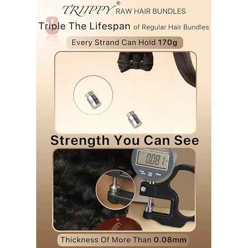TRIIPPY Real Raw Sea Wavy Bundles Human Hair,100% Cambodian Raw Hair Sew-In Weave Single Bundle,Triple The Lifespan Over Regular Virgin Hair Bundle,No.1 Raw Hair Brand On Amazon(16 Inch)