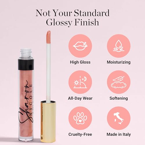 Sharon Nicole Nude High Gloss, Long Lasting, Moisturizing Lip Gloss | Provides All Day Comfort & Wear | Cruelty Free | Beauty Made in Italy Shade Espresso Martini