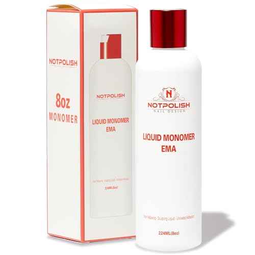 Notpolish Liquid Monomer for Acrylic Nails ? Professional Monomer Acrylic Nail Liquid, Low Odor, No MMA ? No Discoloration, EMA-Based Formula ? Manicure and Pedicure Supplies, Made in USA, 8 oz