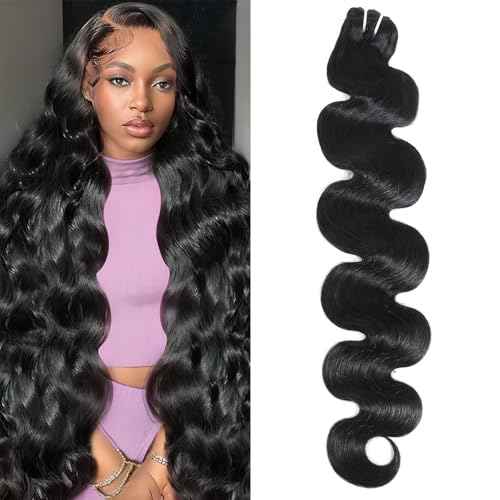 15A Raw Indian Human Hair Bundles Body Wave Bundles Human Hair,Triple Lifespan Virgin Remy Hair,No Tangle Shedding,Keep Texture Silky Soft After Multiple Washes (1 Bundle Natural Black, 24 inch)