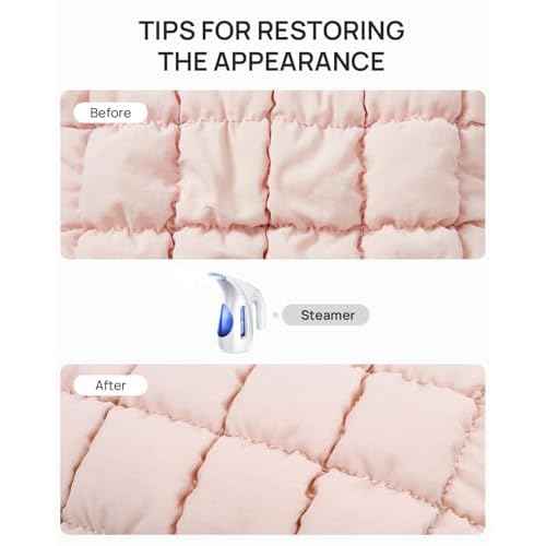 Telena Puffer Makeup Bags for Women, Nylon Puffy Padded Make Up Bags for Women Makeup Organizer Case, Wide-open Makeup Pouch Travel Essentials (Pink-2)