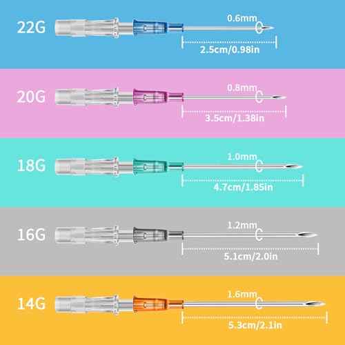 Catheter Piercing Mixed 10Pcs IV Catheter Piercing 14G 16G 18G 20G 22G Ear Nose Piercing Catheter Hollow for Lip Tongue Belly Cartilage Piercing Kit Piercing Supplies