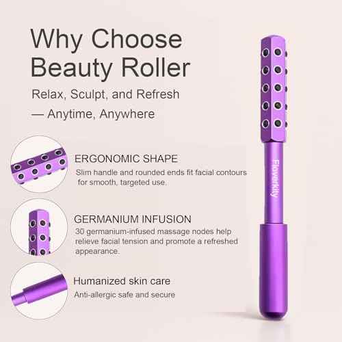 Beauty Sculptor Roller ? 30 Germanium Massage Nodes for Facial Massager & Glow | Compact Beauty Tool for Lifting and Skin Care,Facial Roller (Purple, 1 PCS)