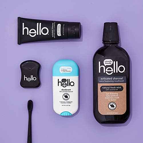 hello Activated Charcoal Fresh and Clean Deodorant for Women and Men, Aluminum Free, Baking Soda Free, Parabens Free, 24 Hour Protection, 2.6 Ounce (Pack of 3)