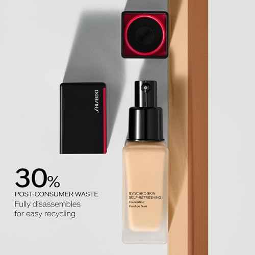 Shiseido Synchro Skin Self-Refreshing Foundation SPF 30 - Medium, Buildable Coverage + 24-Hour Wear - Waterproof & Transfer Resistant - Non-Comedogenic