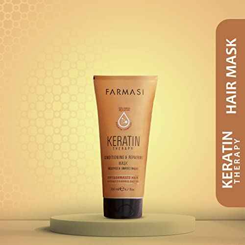 FARMASi Keratin Hair Shampoo and Mask, Smoothing, Silky Repairing Shampoo and Conditioner Hair Mask for Dry Hair 360 ml / 12.2 fl.oz