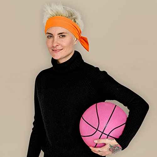 WILLBOND 6 Pieces Wide Headbands for Women, Adjustable Bandana Headband Tie, Knotted African Hairband, Yoga Elastic Non Slip Floral Hairbands for Running Hiking Cycling Workout(Solid Patterns)