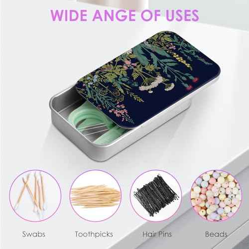 2Pack Travel Floss Picks Case, Refillable Portable Floss Pick Holder and Dispenser, Small Tin Box Containers.