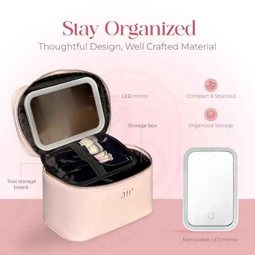 Air Glow Makeup Bag, Cosmetic Travel Case with Zipper Closure